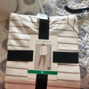 Cream Striped Women's Top